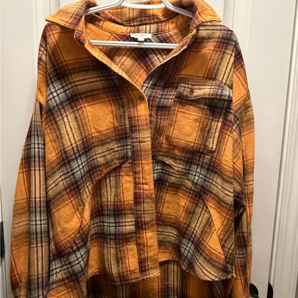Umgee Plaid Flannel Shacket | Cozy Overshirt Jacket Top